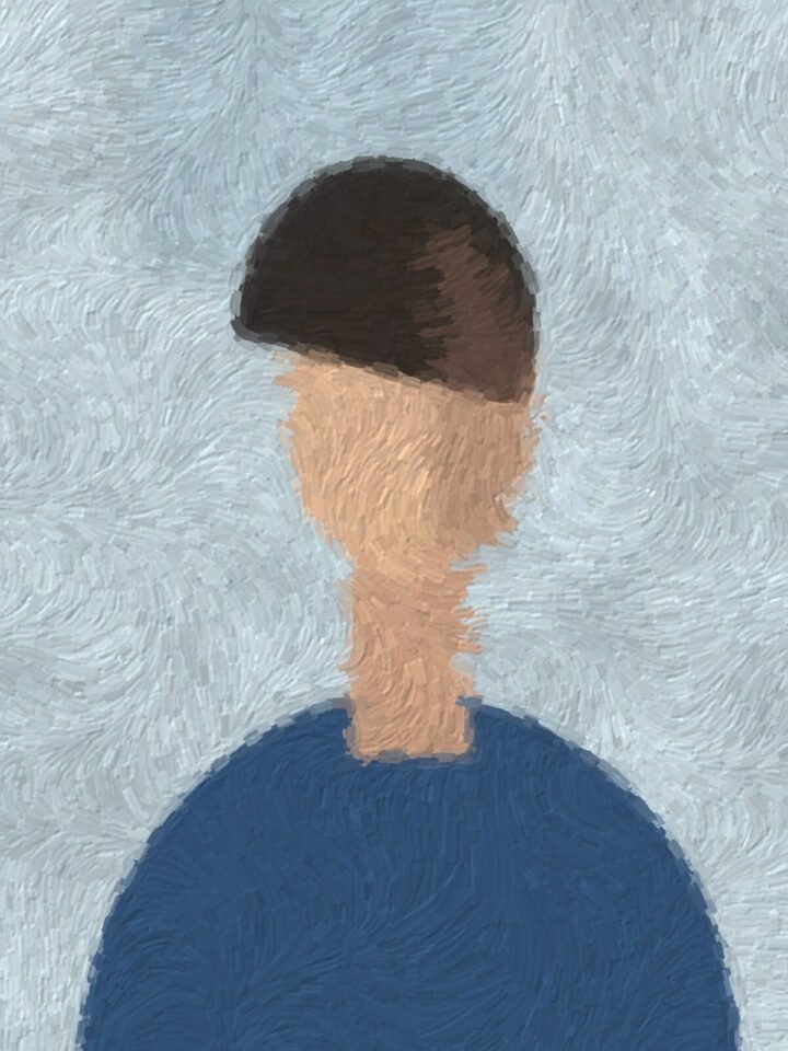 demo image: figure in blue