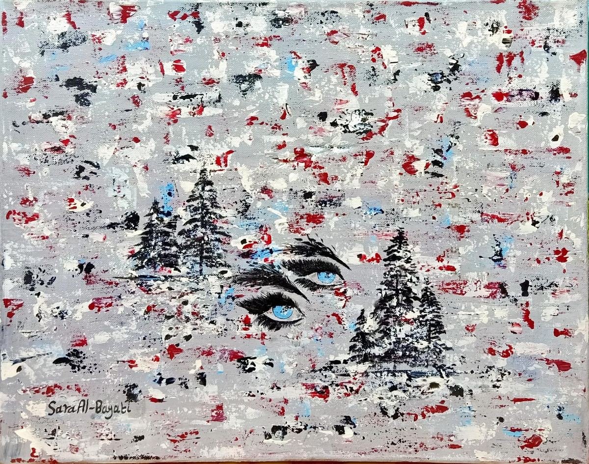 sara 10 Winter Eyes - painting by Sara Al-Bayati