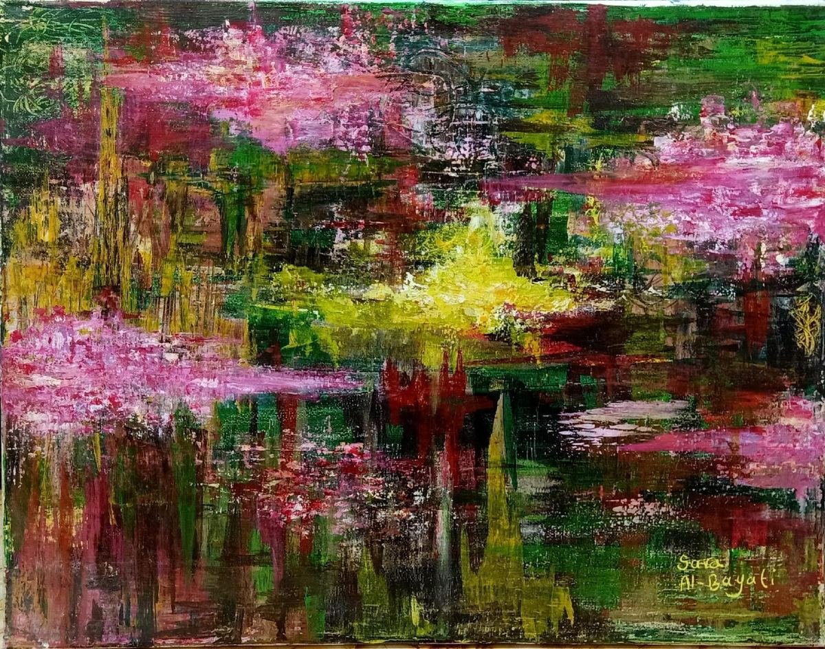 sara 14 Blossom Reflections - painting by Sara Al-Bayati