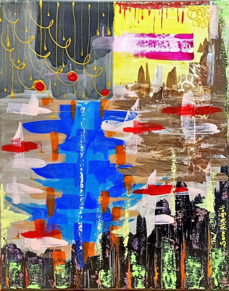 sara 16 City of Dreams - painting by Sara Al-Bayati
