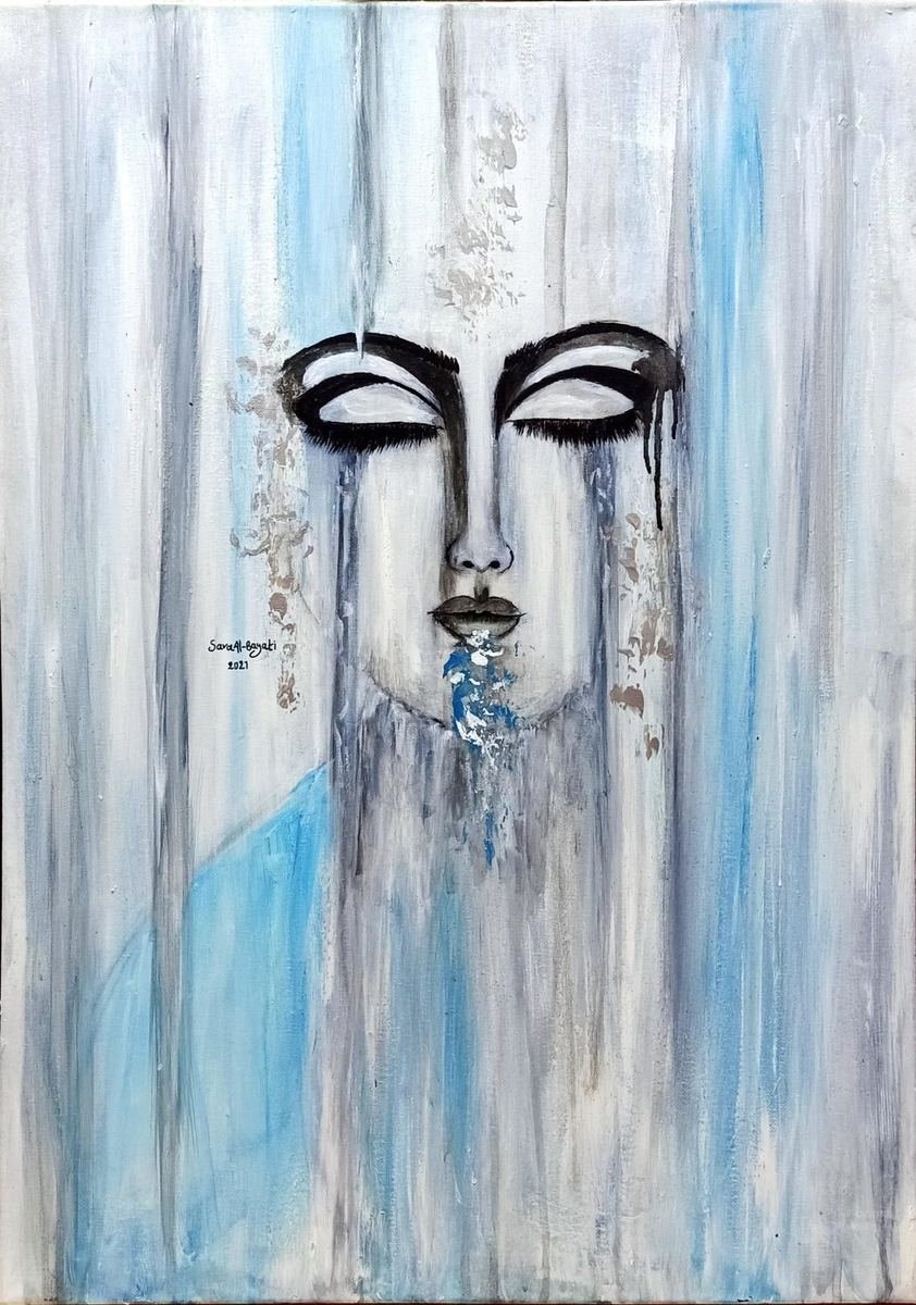 sara 19 Silent Tears - painting by Sara Al-Bayati