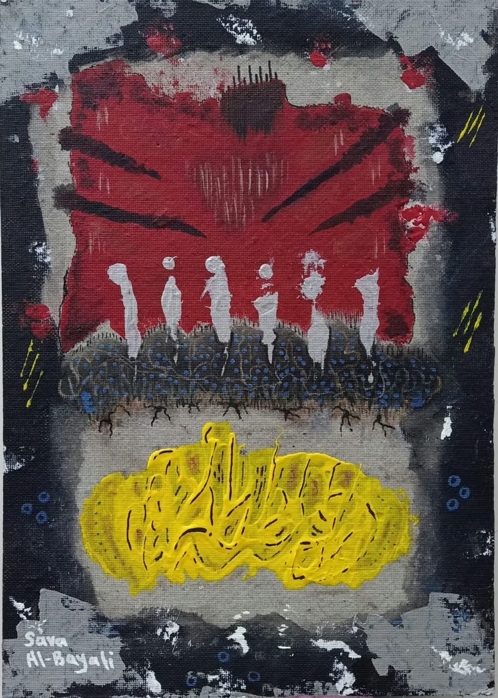 sara n14 The Gathering - painting by Sara Al-Bayati