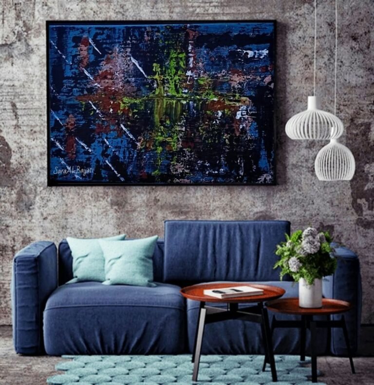 Midnight Rain by Sara Al-Bayati shown in a room