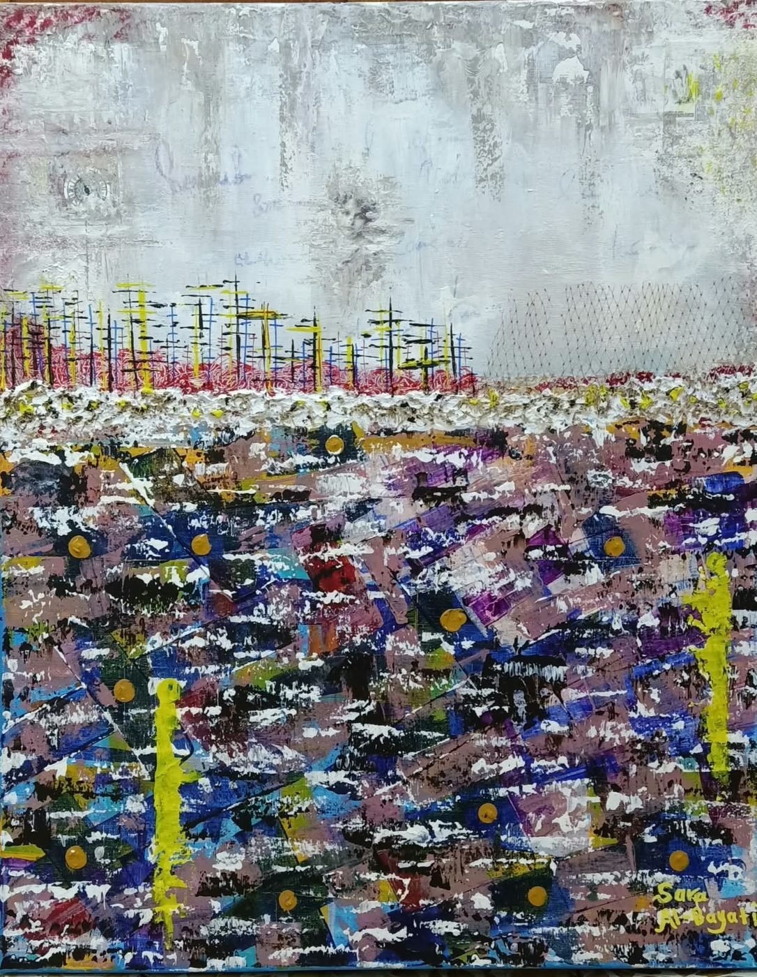 sara n61 Wild Field - painting by Sara Al-Bayati