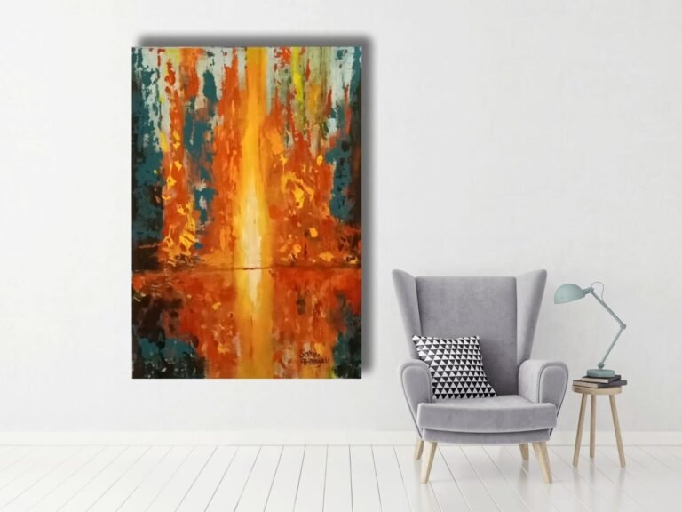 Fire Forest by Sara Al-Bayati shown in a room